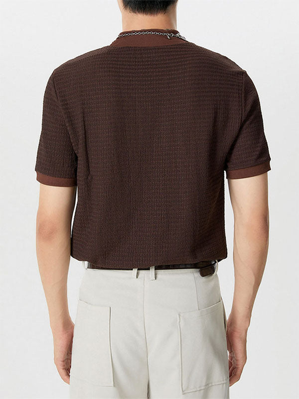 Camiseta Hombre Cuello Abierto Manga Corta