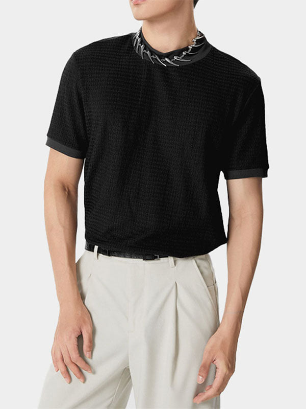 Camiseta Hombre Cuello Abierto Manga Corta