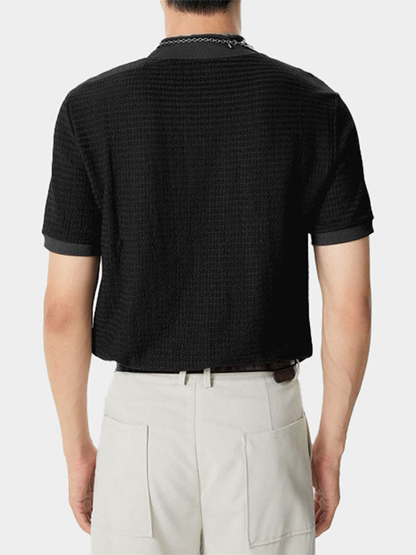 Camiseta Hombre Cuello Abierto Manga Corta