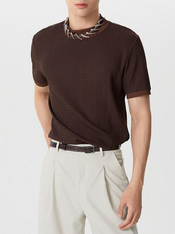 Camiseta Hombre Cuello Abierto Manga Corta
