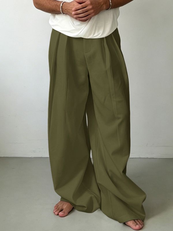 Pantalón Hombre Vintage Baggy Wide-Leg Tiro Alto